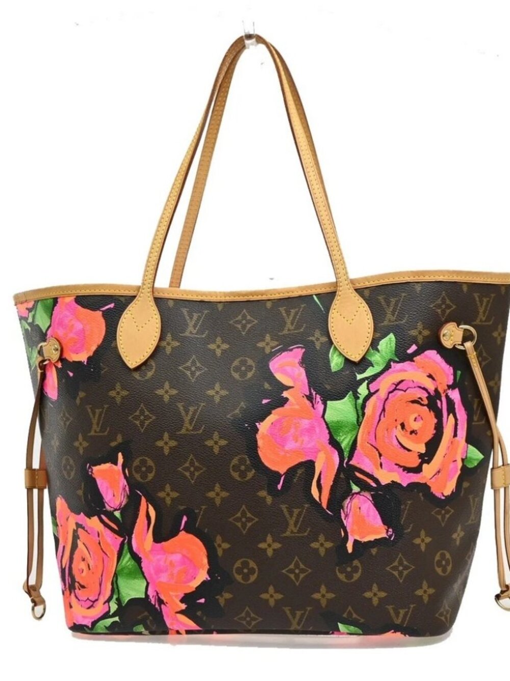 LOUIS VUITTON Neverfull MM Shoulder Tote Bag Monogram Roses BN M48613 620RQ203